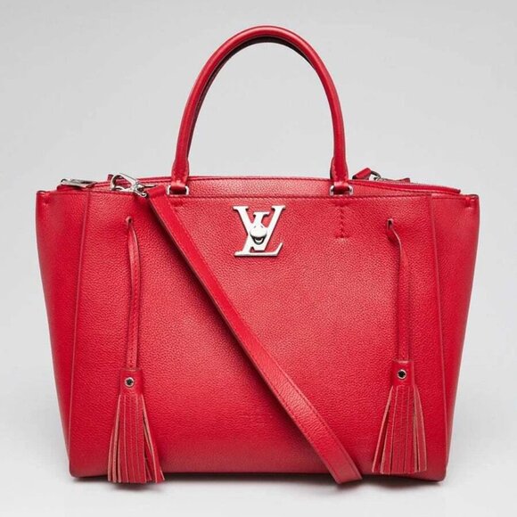 Louis Vuitton Rubis Pebbled Leather Lockmeto Bag - Picture 1 of 12